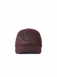 Off-White DRILL EMBR ARROW BASEBALL CAP BURGUNDY on Sale - Purple