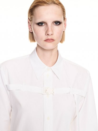 Off-White POPLIN BUCKLE SHIRT - White - Click Image to Close
