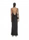 Off-White SATIN BELT LONG DRESS on Sale - Black