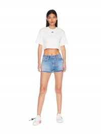 Off-White OFF STAMP RIBBED CROPPED TEE on Sale - White