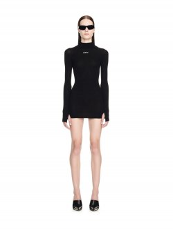 Off-White Off Stamp Slick Mini Dress - Black