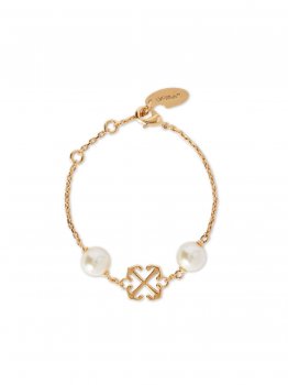 Off-White Pearl Arrow Bracelet - White