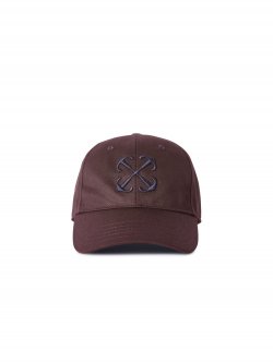 Off-White DRILL EMBR ARROW BASEBALL CAP BURGUNDY on Sale - Purple