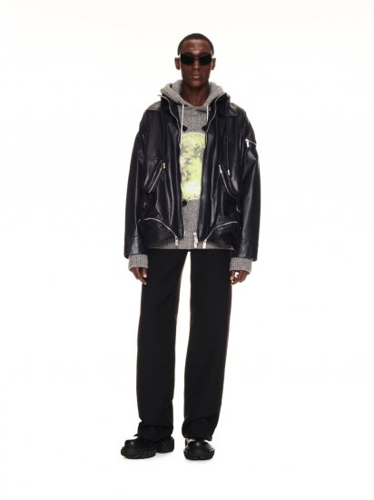 Off-White ARR MULTIPKTS ZIP LEA JKT SIERRA LEONE - Blue - Click Image to Close