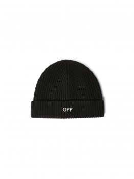 Off-White WO OFF STAMP CLASSIC BEANIE BLACK WHITE - Black