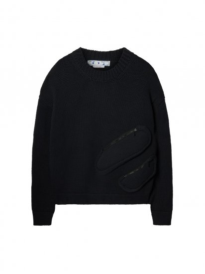 Off-White Multipockets Knit Crewneck on Sale - Black - Click Image to Close