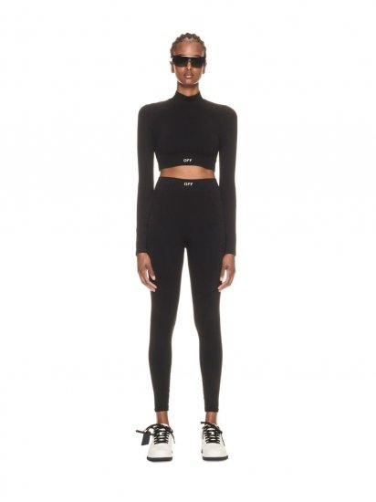 Off-White OFF STAMP SEAM L/S TOP - Black - Click Image to Close