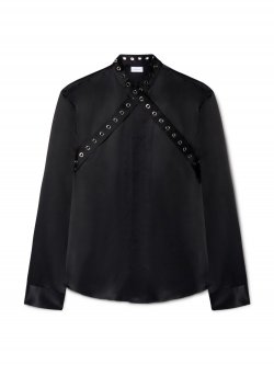 Off-White Eyelet Duchesse Collar Shirt - Black