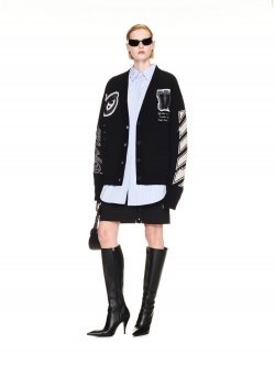 Off-White VARSITY BLING CARDIGAN - Black