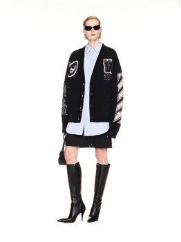 Off-White VARSITY BLING CARDIGAN - Black