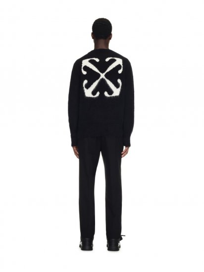 Off-White MOHAIR ARROW KNIT CREWNECK - Black - Click Image to Close