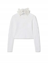 Off-White Flower Vortix Cor Embr Top on Sale - White