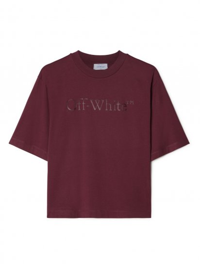 Off-White THICK BIG LOGO BASIC TEE BURGUNDY BURGU on Sale - Red - Click Image to Close