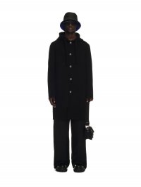 Off-White OW EMB DBL WO HOOD SLIM COAT - Black