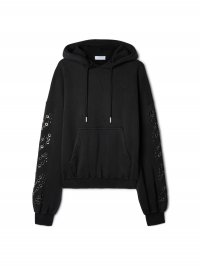 Off-White Eyelet Diags Over Hoodie - Black