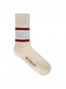 Off-White Stripes Logo Medium Socks - White