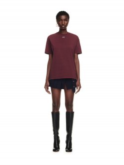 Off-White Embr Stitch Arrow Casual Tee on Sale - Red