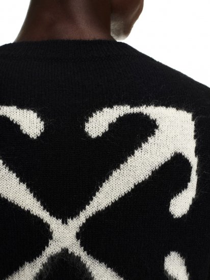 Off-White MOHAIR ARROW KNIT CREWNECK - Black - Click Image to Close