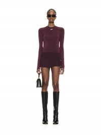 Off-White WO BLEND CARGO MINI SKIRT BURGUNDY NO C on Sale - Red