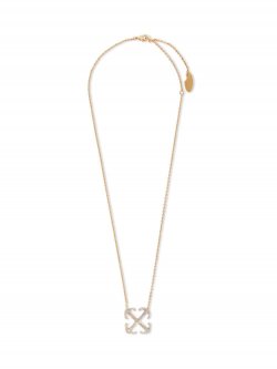Off-White Arrow Strass Necklace - Gold