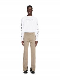 Off-White Ow Emb Wo Slim Zip Det Pant on Sale - Neutrals