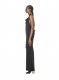 Off-White SATIN BELT LONG DRESS on Sale - Black