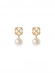 Off-White Pearl Arrow Earrings - Gold