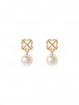 Off-White Pearl Arrow Earrings - Gold
